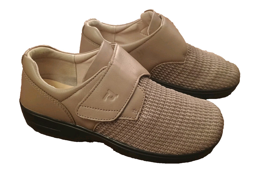 PROPET OLIVIA Taupe Loafers EV Insoles ORTHOLITE sz 8 2E X Wide Leather NEW